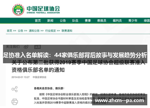 足协准入名单解读:44家俱乐部背后故事与发展趋势分析 足协准入名单解读:44家俱乐部背后故事与发展趋势分析